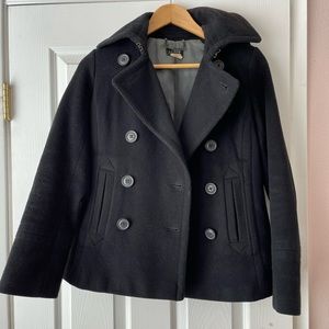 J Crew Black Wool Peacoat XS